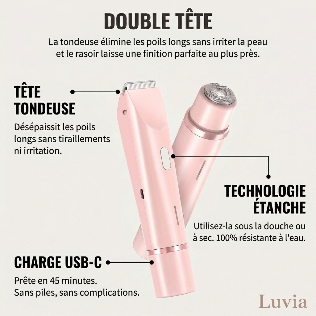 Rasoir 2 en 1 Luvia™ pour le maillot et le corps