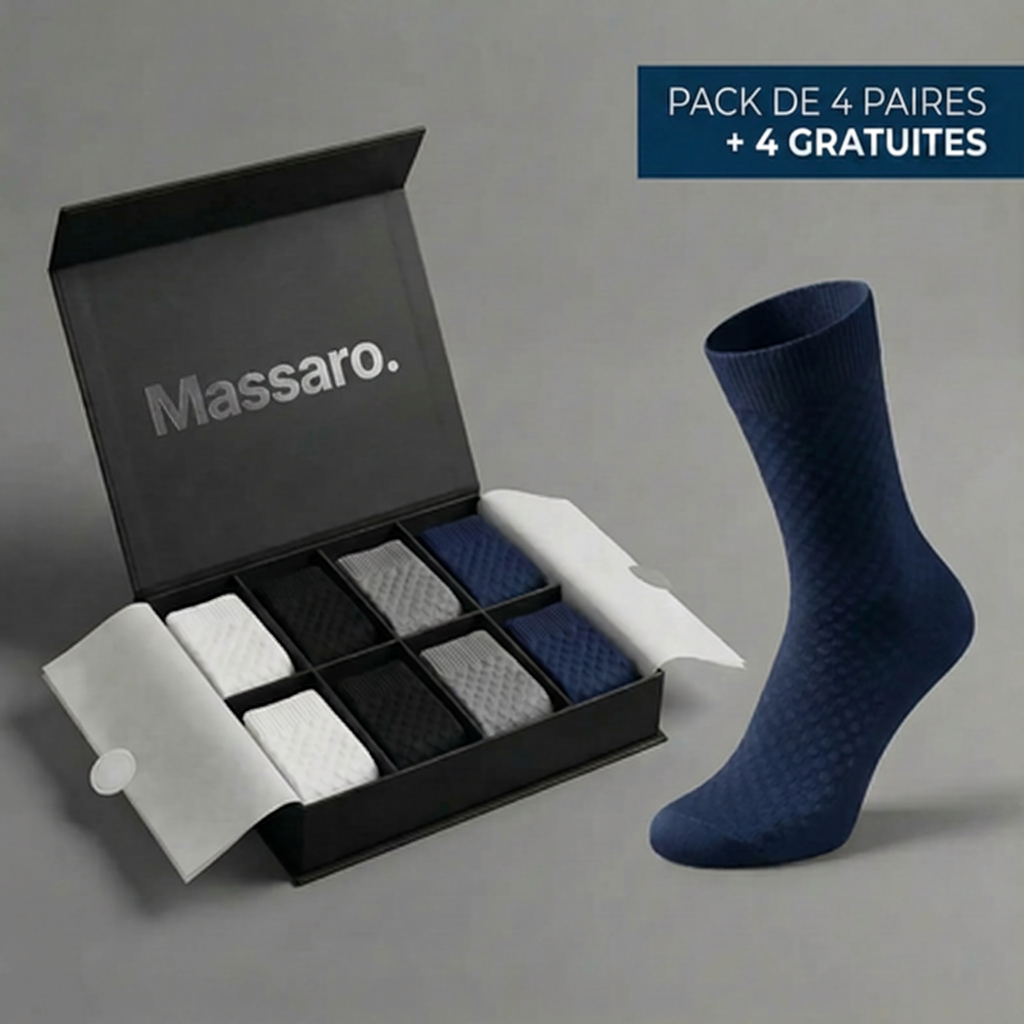 Chaussettes mi-hautes haut de gamme Massaro en fibre de bambou