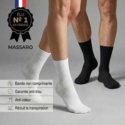Chaussettes mi-hautes haut de gamme Massaro en fibre de bambou